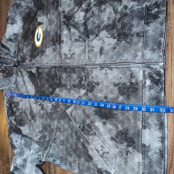 NFL Onfield Reebok Green Bay Packers Sideline Hoodie Grey Tie-dye 2XL Oversized - Picture 11 of 11